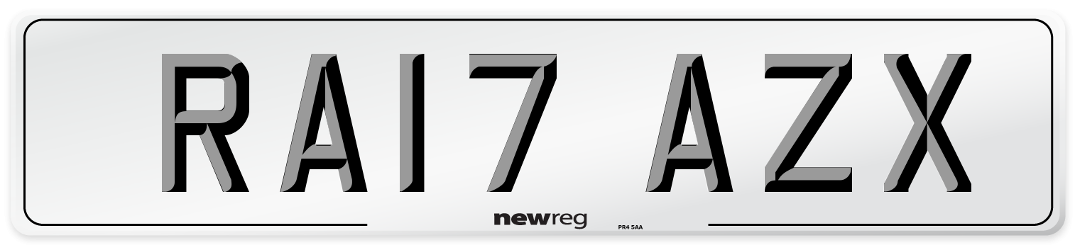 RA17 AZX Number Plate from New Reg